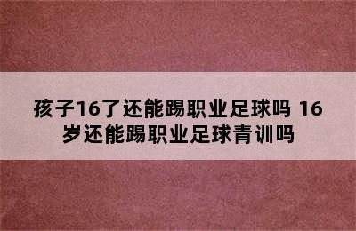 孩子16了还能踢职业足球吗 16岁还能踢职业足球青训吗